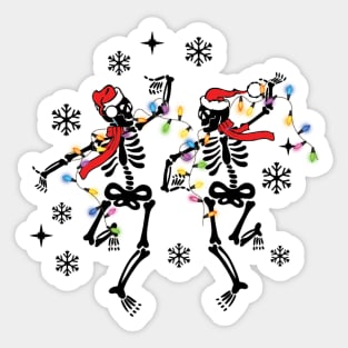 Dancing Christmas Skeleton Sticker